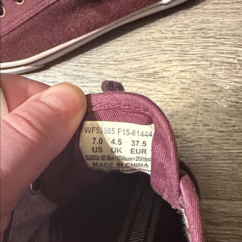 Keds Women's Maroon Canvas Sneakers - Picture 9 of 10